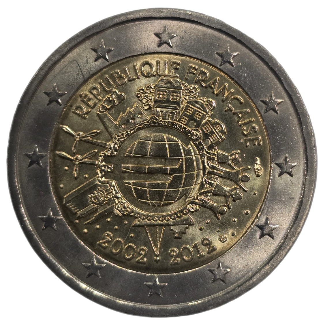 2 euros conmemorativa Diez años del Euro